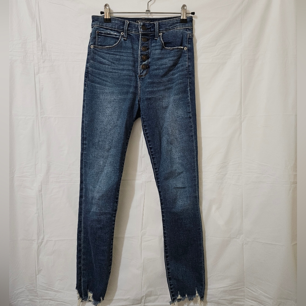 Abercrombie & Fitch Simone High Rise Raw Hem Ankle Button Fly Size 26 or 2